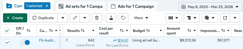Elevation Stairways ad account results
