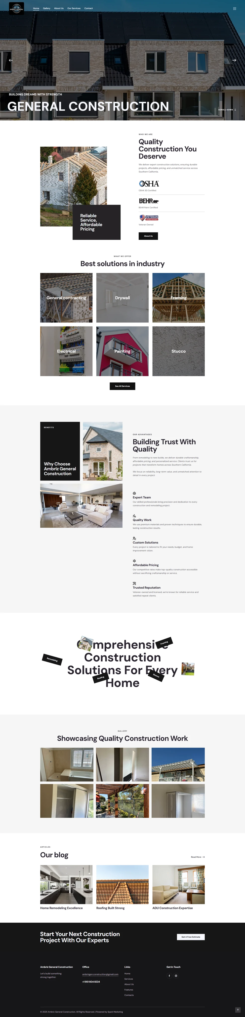 Ambriz General Construction website